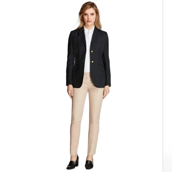 Brooks Brothers X Loro Piana Navy Blue Two Button Wool Blazer Lined Size 16 - Picture 1 of 11